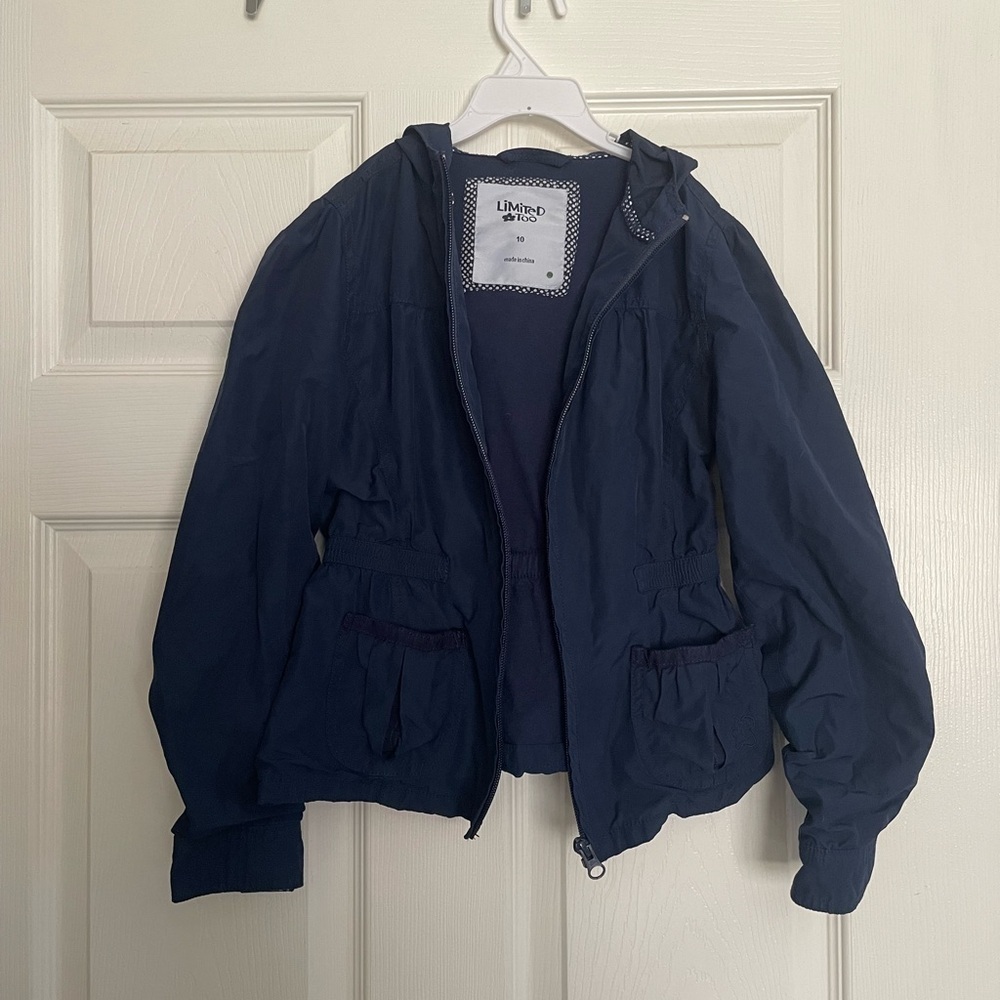 Limited Too Kids Navy Raincoat Girls size 10